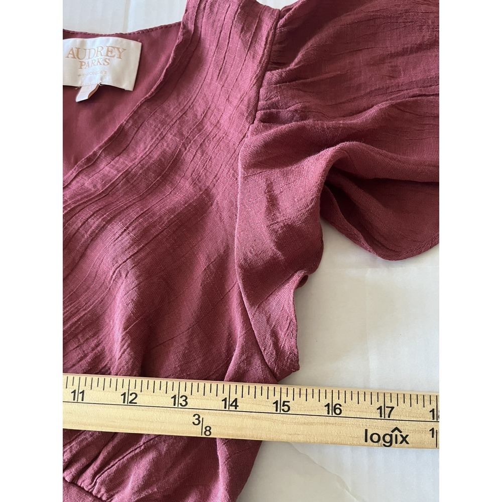Audrey Parks Womens Smocked‎ Milkmaid Tiered Maxi Dress Pink Princess Feminine S - Picture 10 of 13